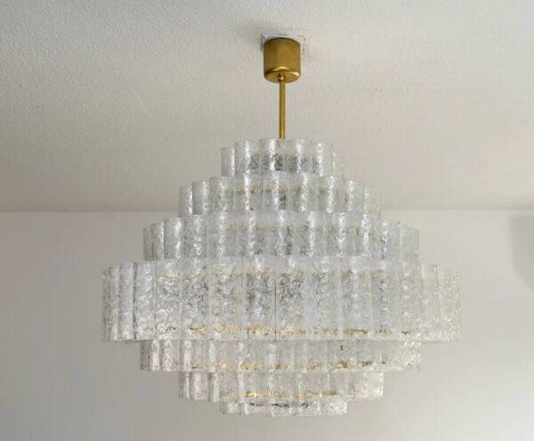 Lustre de bal à 7 niveaux en verre de Murano, Doria Leuchten, milieu du siècle
