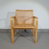 Beech wood and webbing side chair by Olivo Pietro, Italy, 1970s