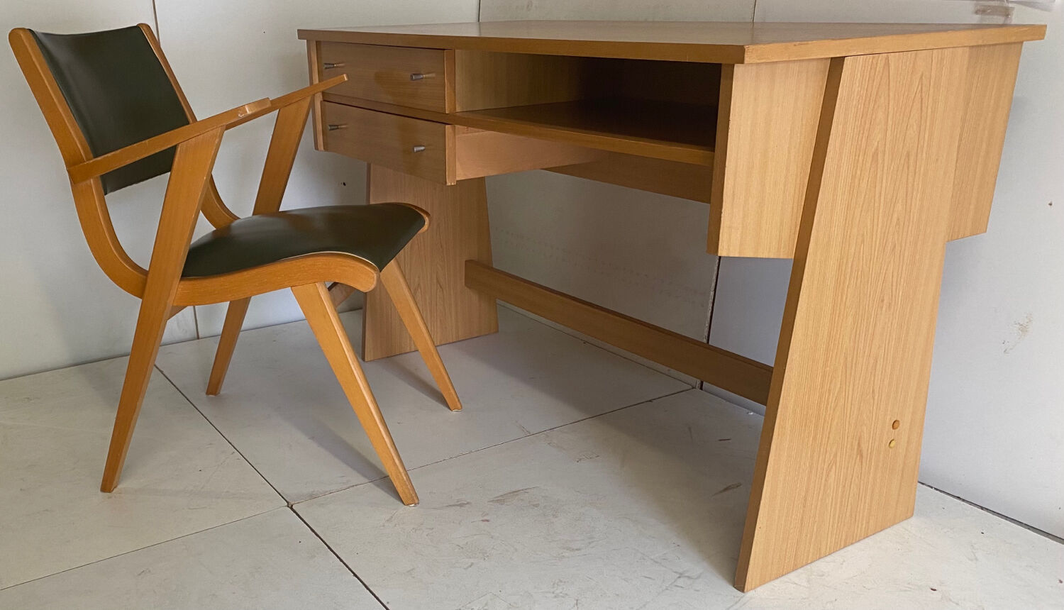 Scandinavian vintage desk and armchair