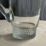 Carafe à anse en verre belle matière pied motifs billes de verre H21