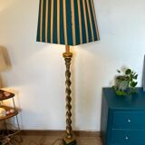 Vintage floor lamp, maximalist style, striped lampshade