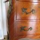 Louis XV commode - 2 drawers - floral marquetry - bronze ornament - 1950