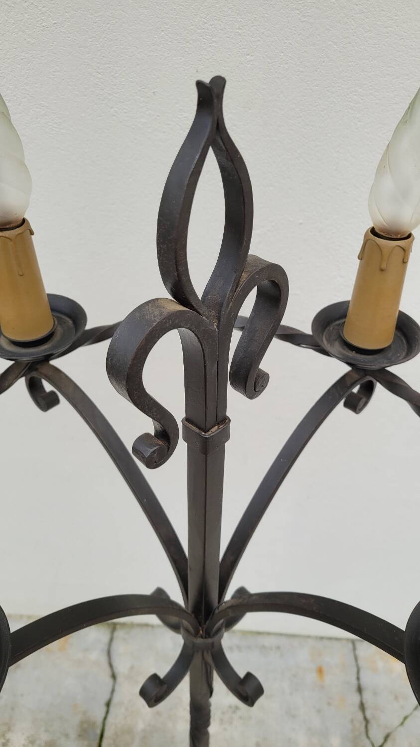 Candelabra floor lamp wrought iron candlestick