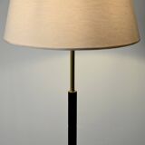 Lampadaire scandinave en laiton et bois noir, années 1950/60