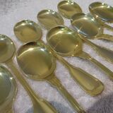 12 gold metal ice cream scoops with net decoration 14.6cm