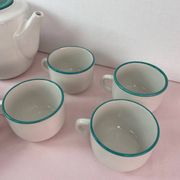 Service blanc et vert vintage