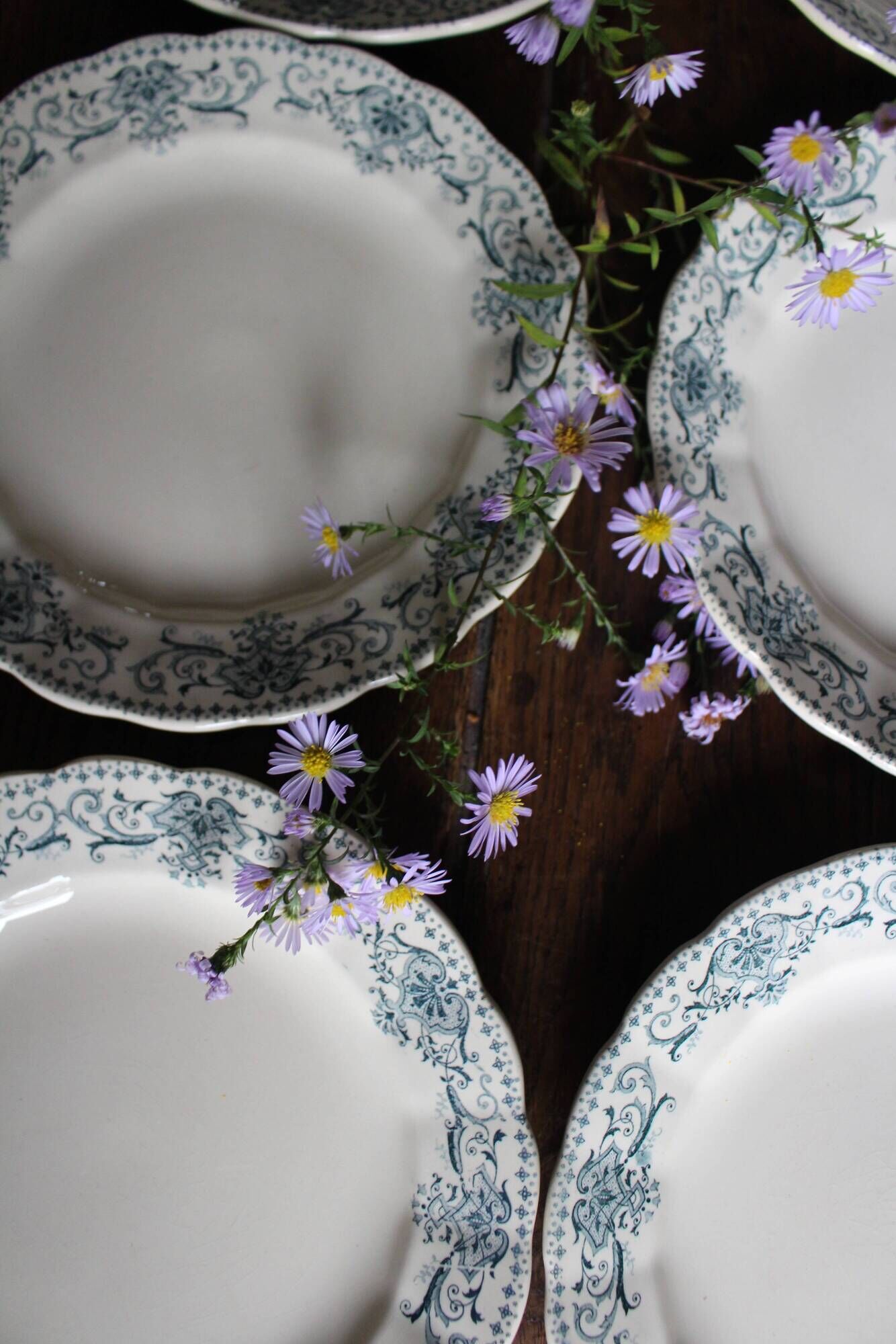 6 assiettes plates en Terre de Fer bleue Verdun HBC | Selency