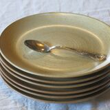 6 French stoneware dessert plates in very good condition