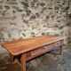 Old French rustic coffee table in cherry wood.