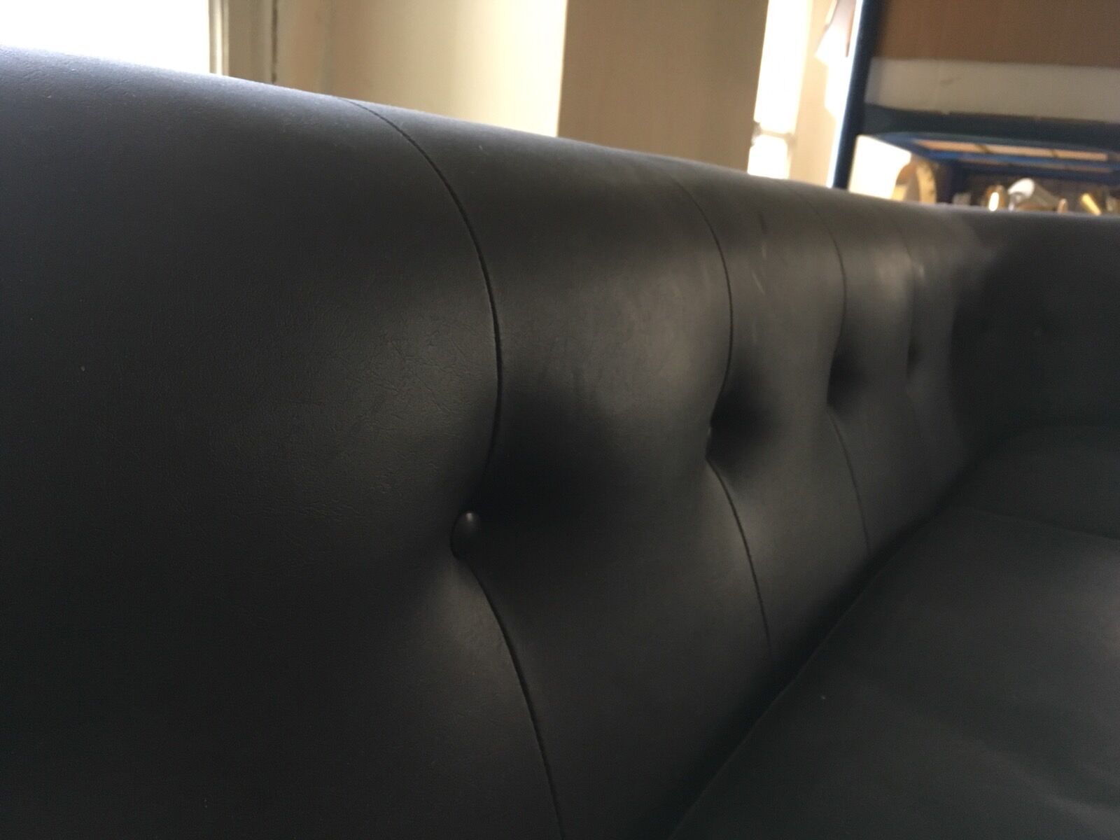 Sofa leatherette and chrome France 1970 s