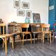 Baumann Stella and Luterma series of 6 mismatched bistro chairs