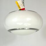 Stilux Milano, white perspex and aluminum ceiling lamp from 60s