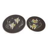 Vintage 717 Ceramic Plates with Fish from Ruscha, 1970s, Set of 2