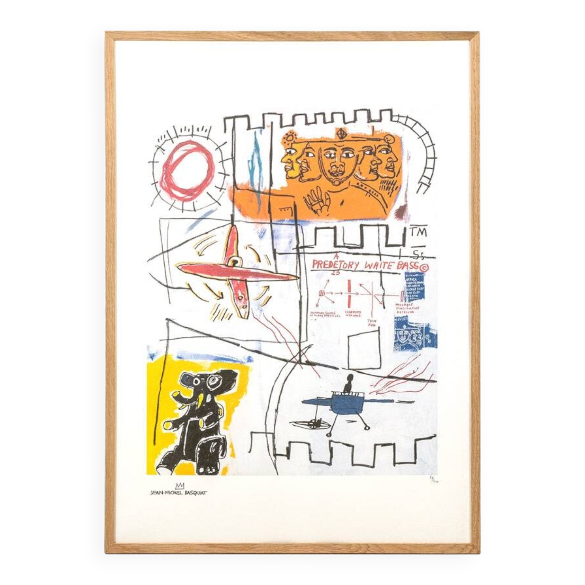 Jean-Michel Basquiat. Numbered color silkscreen print. 1990s.