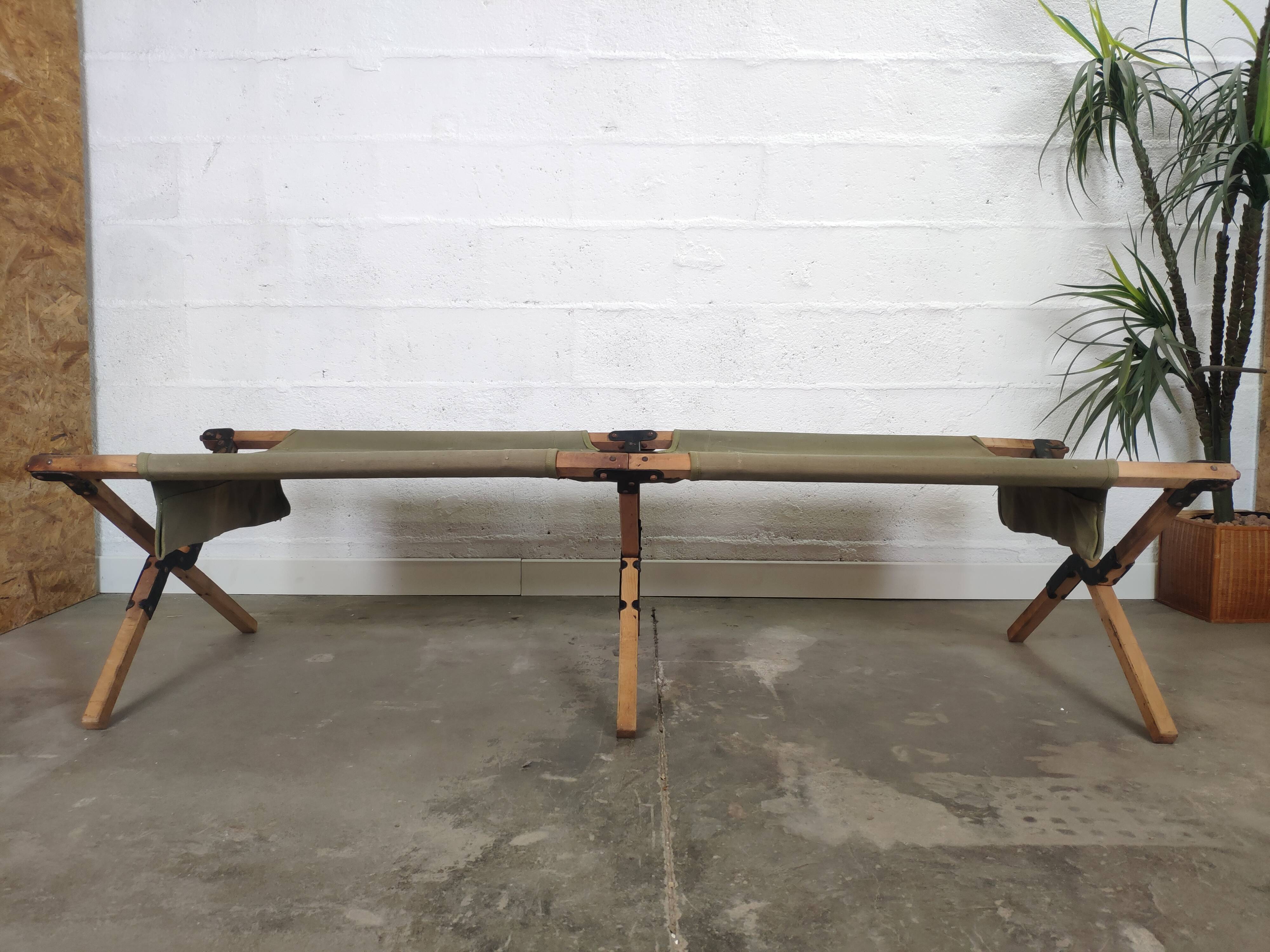 Military folding camp bed