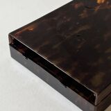 Tray - box with a lid in tortoiseshell plexiglass, 1970s design.