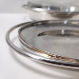 Plat de chevreuil plaqué argent avec casserole en verre pyrex par Sabattini, Italie