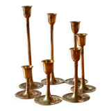 Ensemble de 7 bougeoirs en laiton 70´
