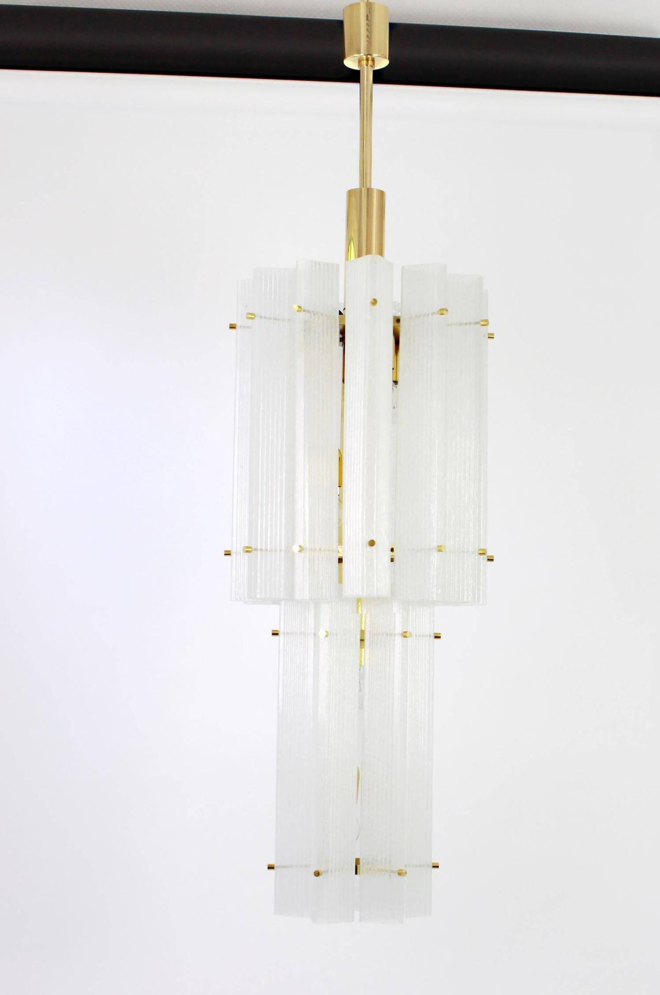 Murano glass ice pendant by Limburg, Germany, 1970s