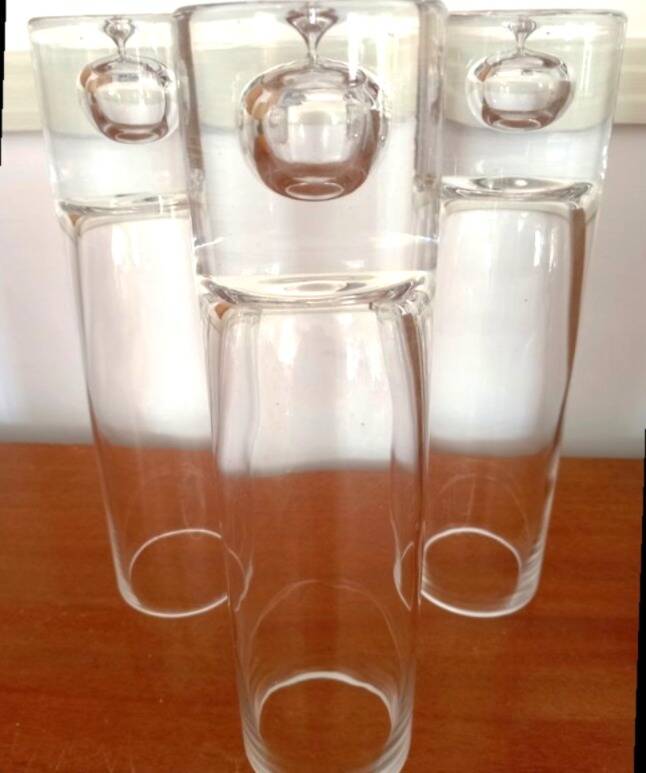 Set of 3 T. WIRKKALA vases for K. Littala, blown crystal, vintage