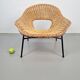 Vintage Rattan Lounge Chair with Tube Frame by Dirk van Sliedregt for Gebroeders Jonkers, 1960s