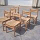 Set of 6 rope and pine chairs