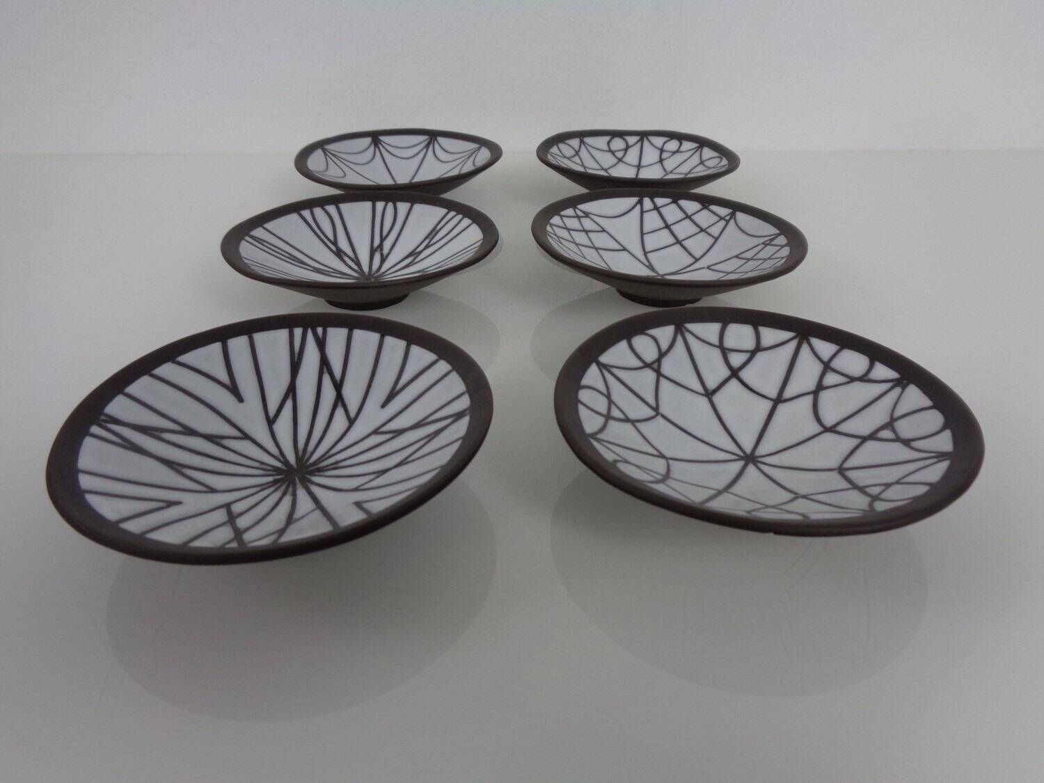 Ceramic bowls by Inge Böttger for BKW Keramik, 1960s, set of 6.