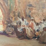 Old painting, orientalist landscape, signed marcel canet (1875- 1959)