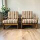 Set of 2 vintage wooden armchairs / chairs / seats