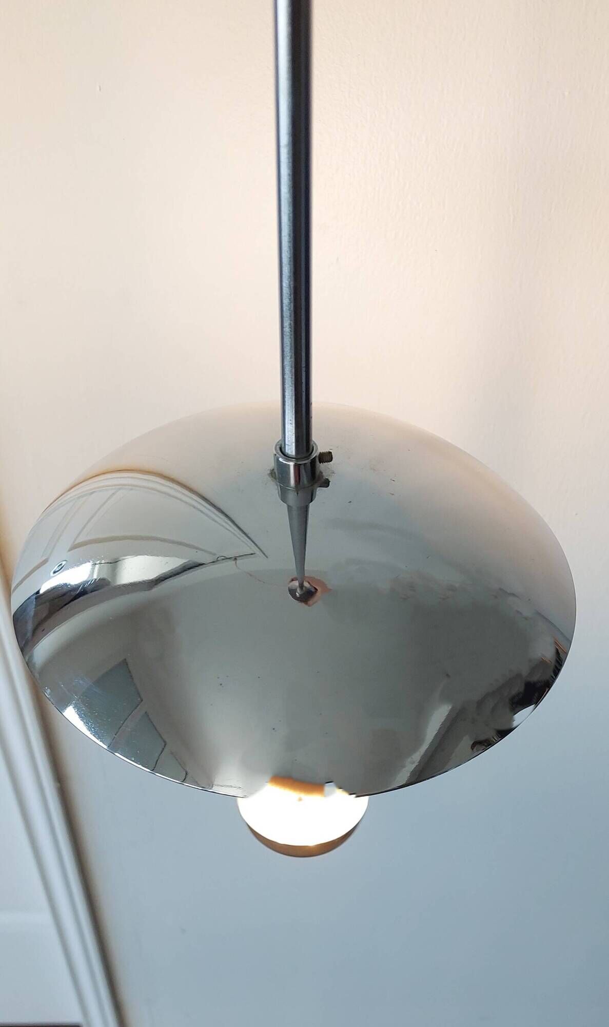 Bahaus style chandelier brand AKA electric, GDR 1970's