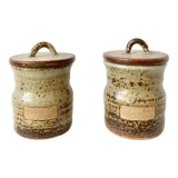 60/70 stoneware spice jars signed Atelier Le Cep