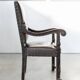 19th century beechwood, metal, and leather throne