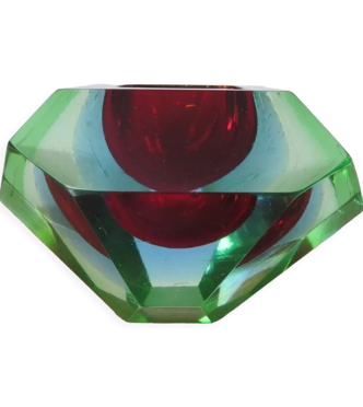 Cendrier en verre Sommerso de Murano par Flavio Poli pour Seguso 1960