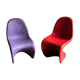 Set of 2 Panton chairs by Verner Panton for Vitra in purple and plum plastic, matte finish.