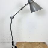 Large Grey Industrial Workshop Table Lamp, 1960s