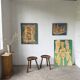Pair of Le Selou tripod shepherd's stools