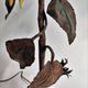 Vintage metal and bronze sunflower sculpture lamp, 1970s belgium
