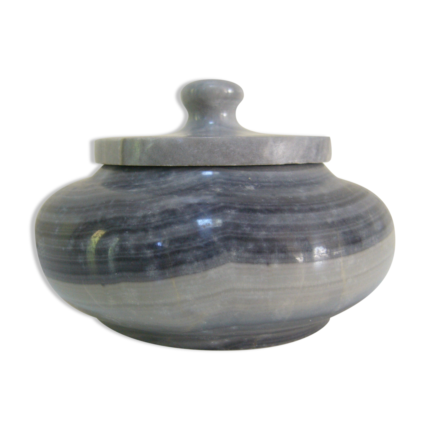 Veined grey marble box