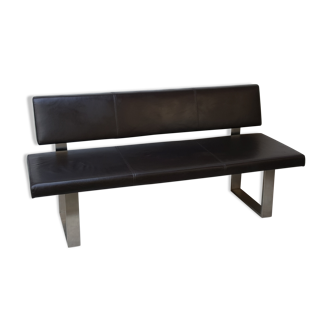 Leather office bench