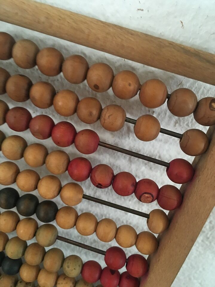 Old wooden schoolboy's boulier