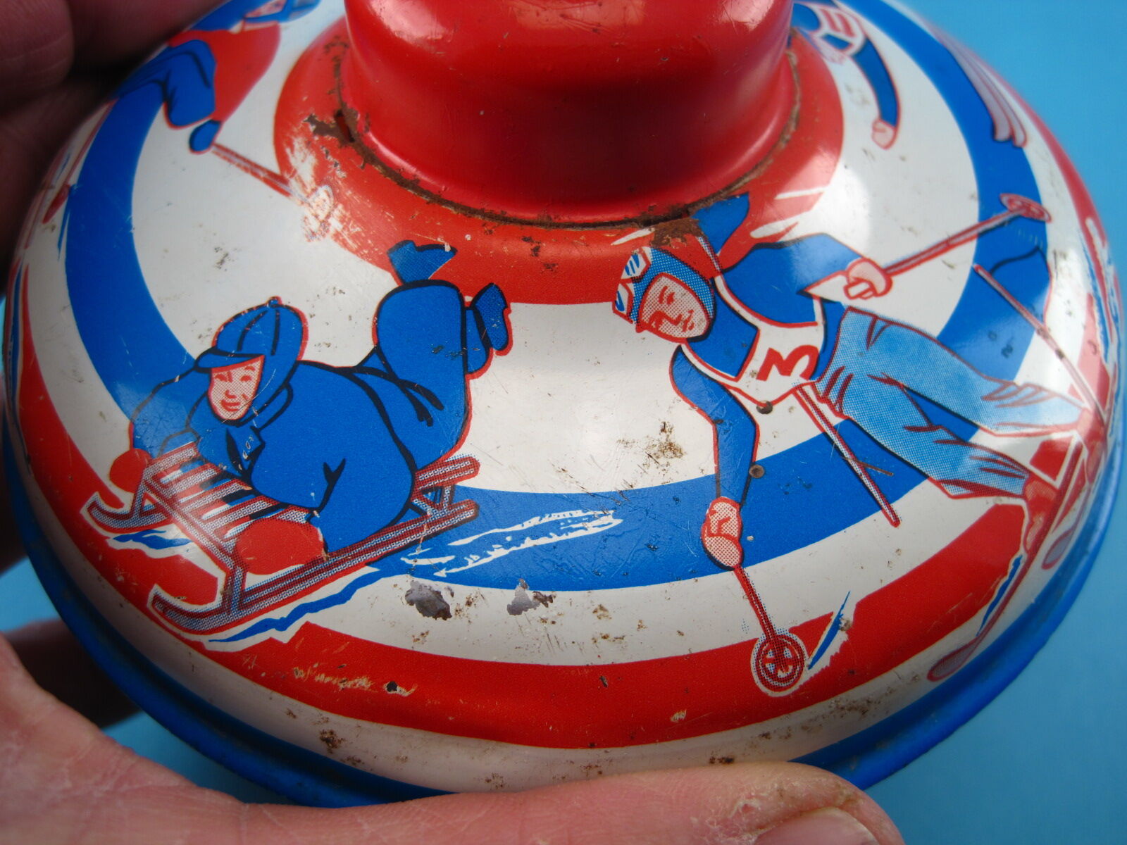 Vintage toy top M.H.