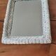 Rectangular mirror in vintage woven wicker rattan