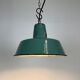 Industrial petrol enamel pendant lamp, 1960s