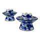 Set of 2 blue and white porcelain candlesticks, 20th century.