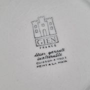 Six vintage dessert plates decorated with flowers from the Gien earthenware factory