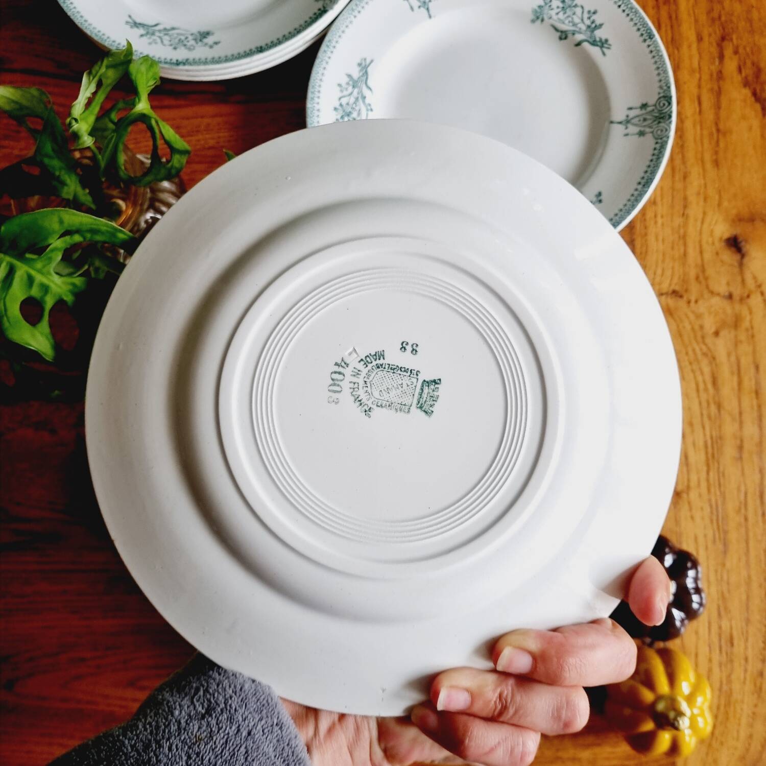 Set of 12 flat plates with slight defects Saint Amand 1932