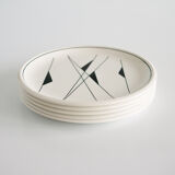 Suite of 5 plates, 80s