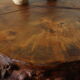Brutalist side table made from vintage tree stump wood
