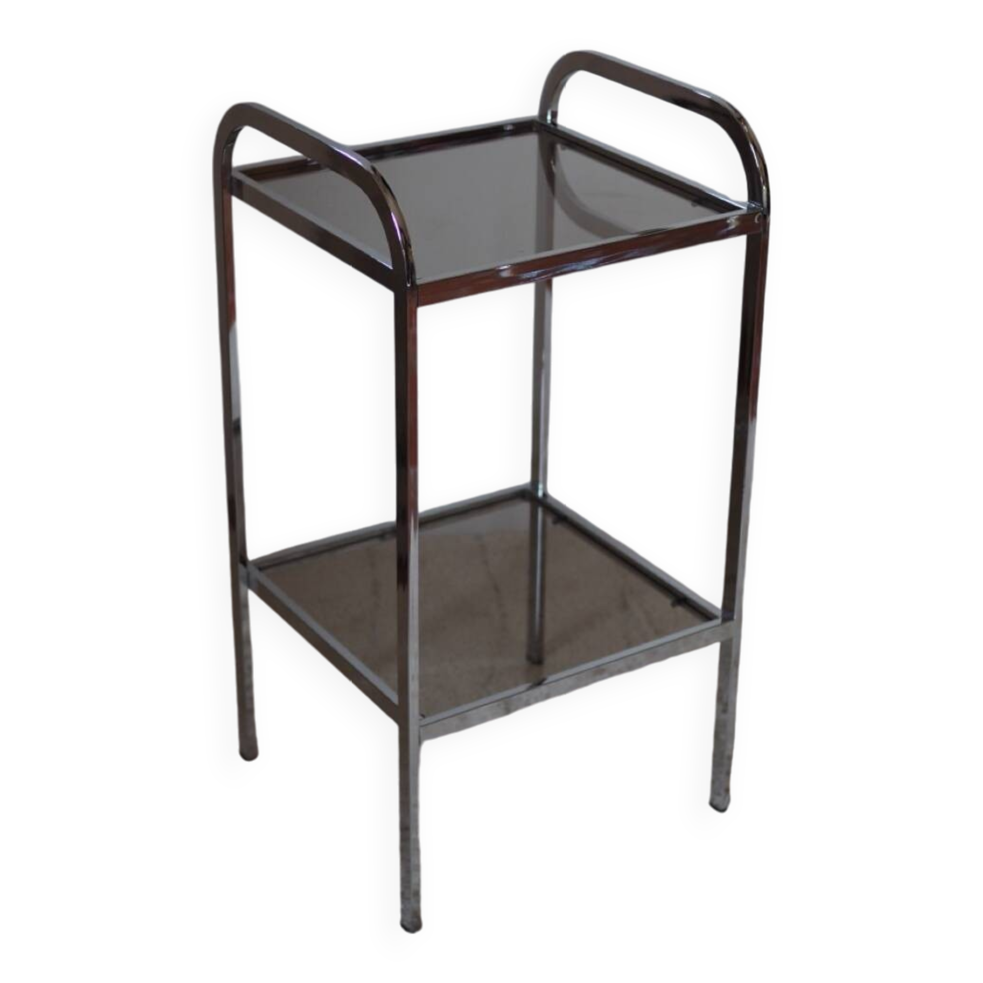 Vintage chrome metal saddle