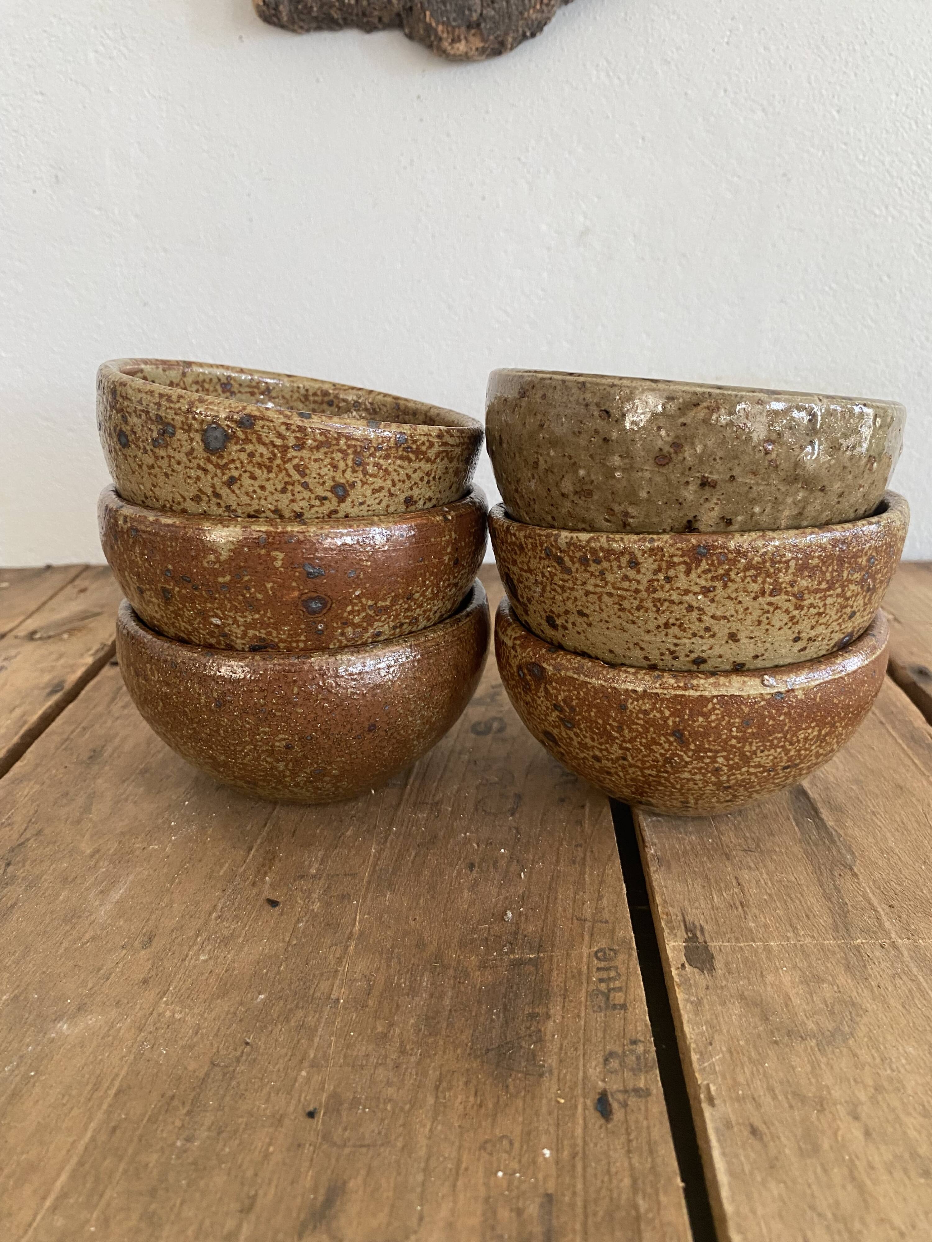 Salad bowl, 6 ramekins signed F. Baudat